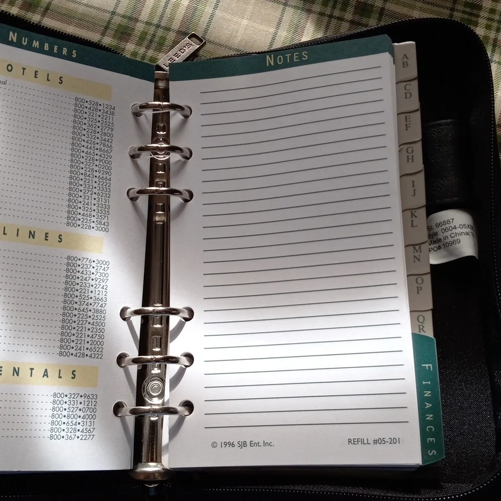 TimeKeeper Black Leather Organizer - Vintage, But Like New!